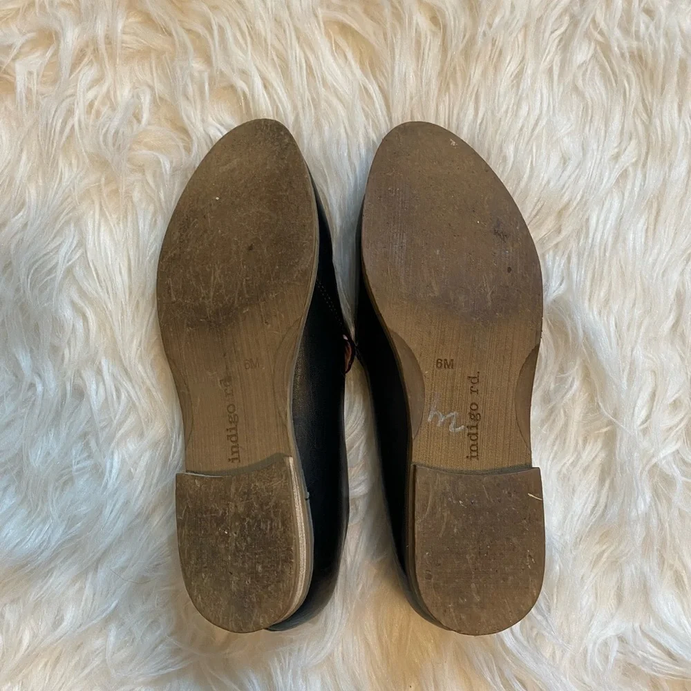 INDIGO RD. Irhani  Leather Slip On Loafer Black‎ Flats 6M